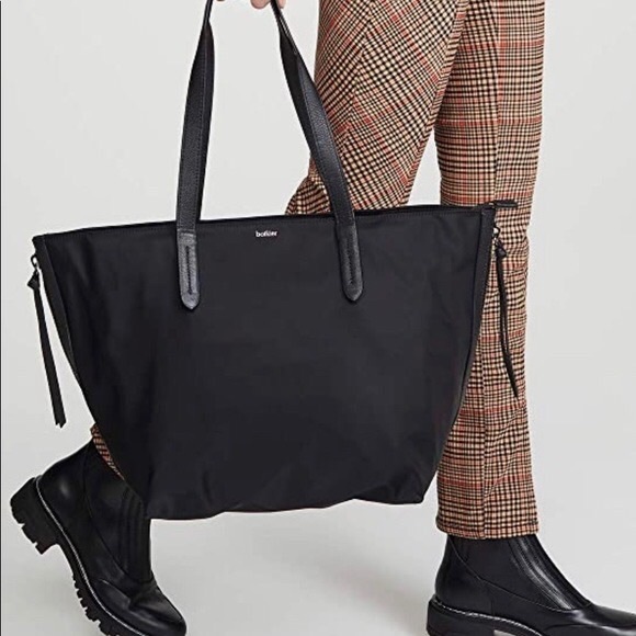 Botkier Bags Botkier Black Canvas Leather Trim All Purpose Tote Bag Nwt Poshmark